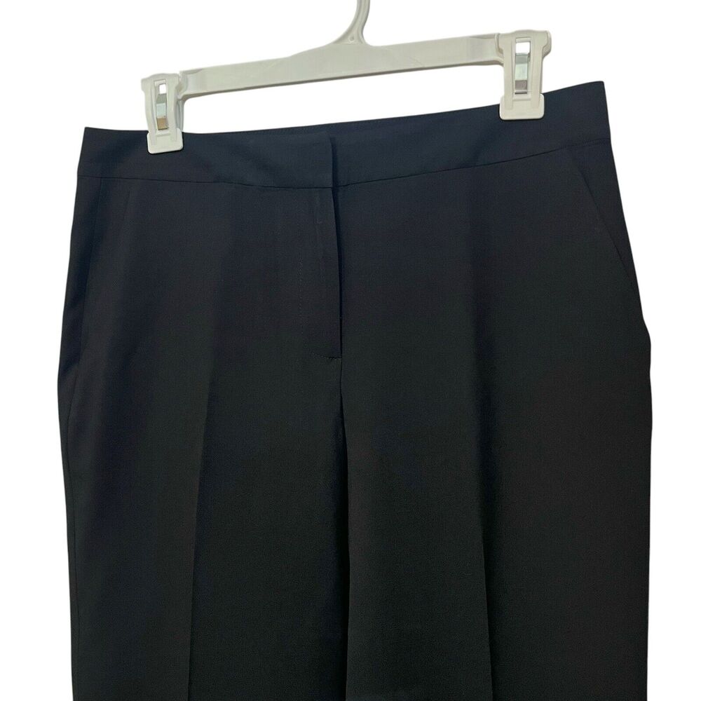 St John Caviar Straight Leg Trousers Size 6 Black Classic Career Quiet Luxury - Picture 2 of 8